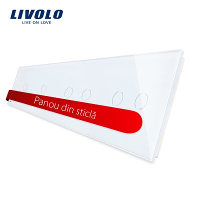 Panou intrerupator simplu+simplu+dublu+dublu cu touch LIVOLO din sticla