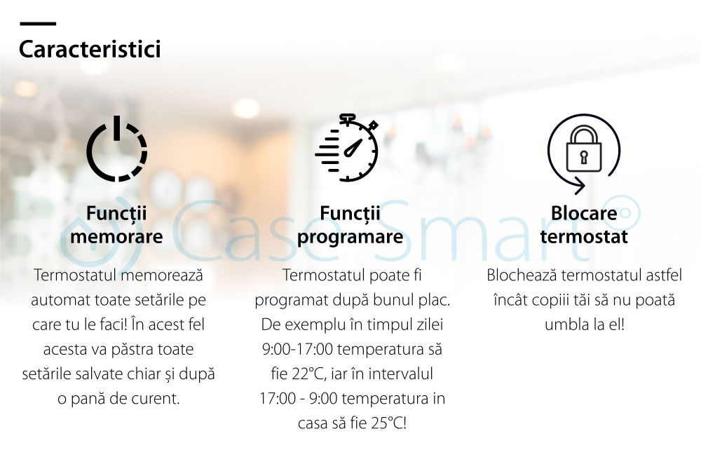 Termostat pentru centrala termica pe gaz si incalzire in pardoseala BeOK BOT-313W