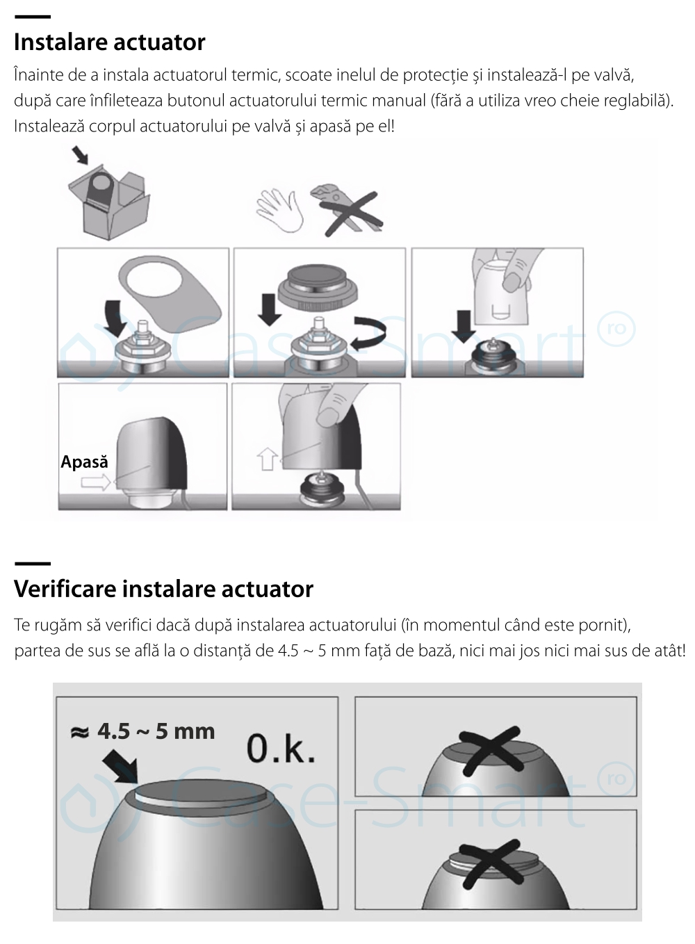 Actuator termic normal inchis BeOk RZ-AN230-NC