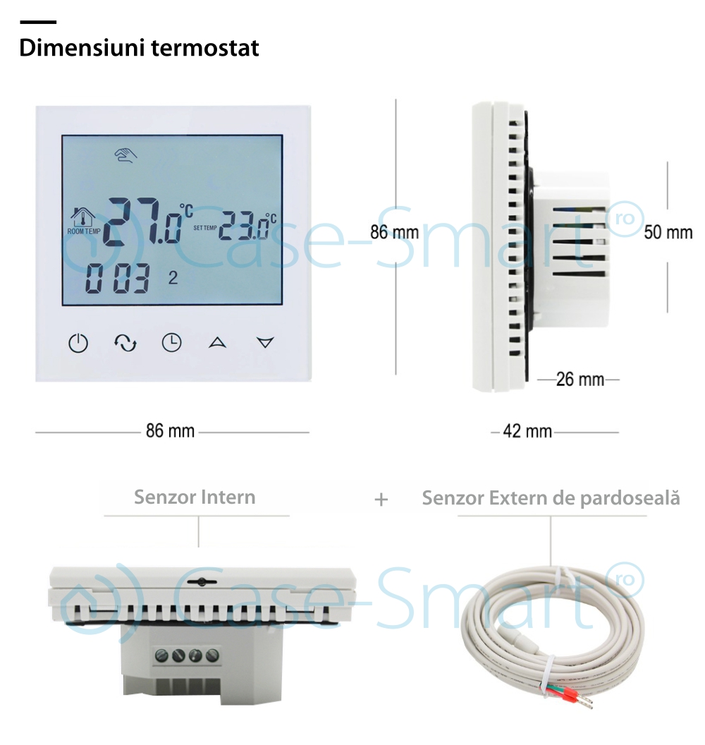 Termostat pentru incalzirea electrica in pardoseala BeOK TDS21-EP