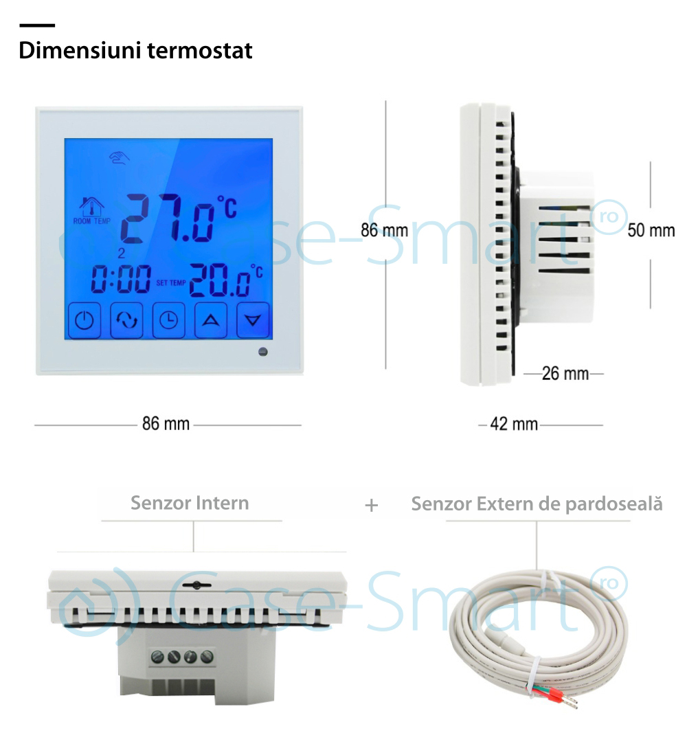 Termostat pentru incalzirea electrica in pardoseala BeOK TDS23-EP