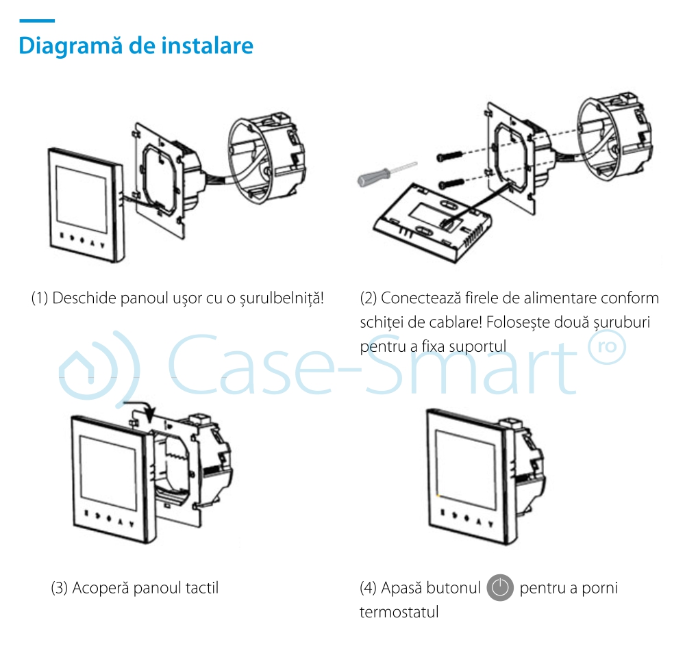 Termostat pentru incalzirea electrica in pardoseala BeOK TGT70-EP