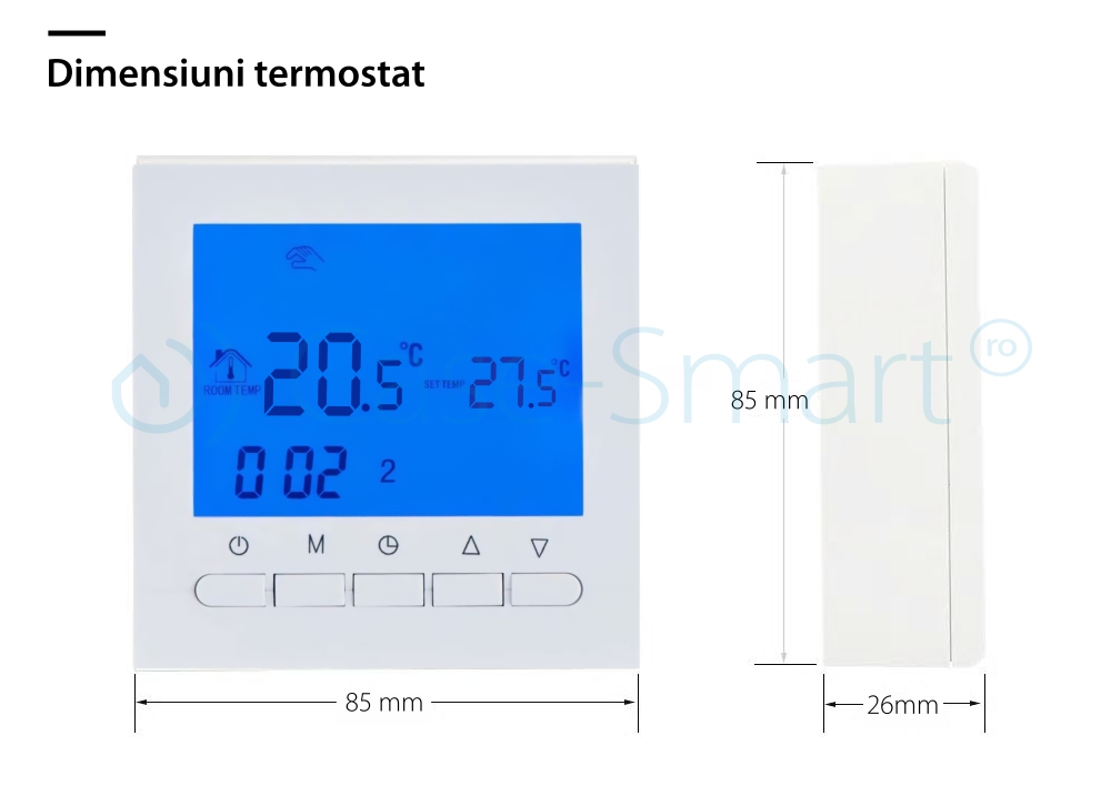 Termostat pentru centrala termica pe gaz si incalzire in pardoseala BeOK BOT-313W