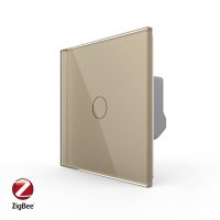 Intrerupator Simplu cu Touch Livolo din Sticla, Zigbee – Serie Noua culoare aurie