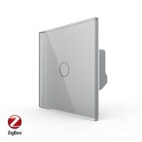 Intrerupator Simplu cu Touch Livolo din Sticla, Zigbee – Serie Noua culoare gri