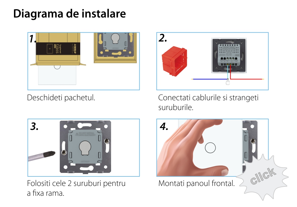 Intrerupator Simplu cu Touch Livolo din Sticla, Zigbee – Serie Noua