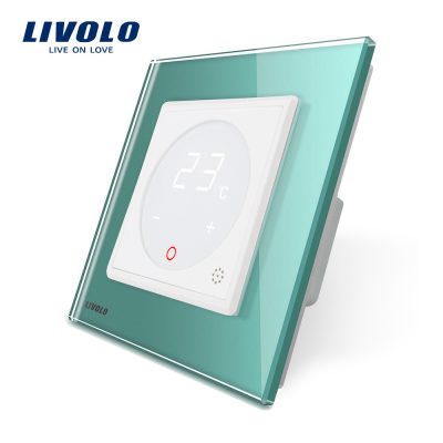 Termostat Livolo pentru sisteme de incalzire electrice culoare verde