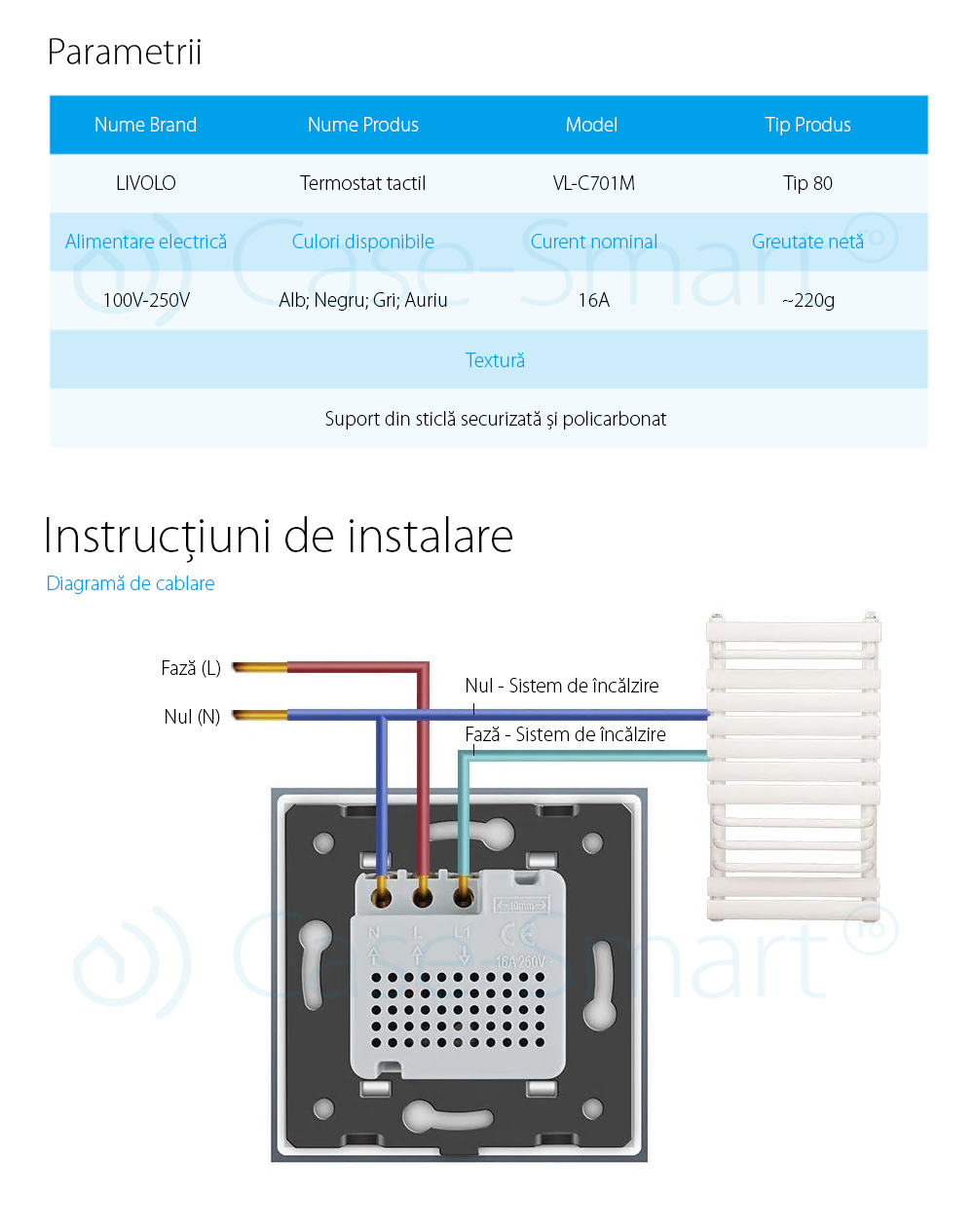 Termostat Livolo pentru sisteme de incalzire electrice