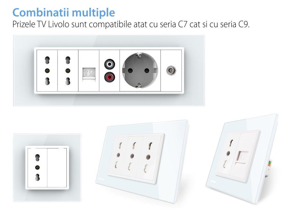 Modul priza simpla ingusta LIVOLO