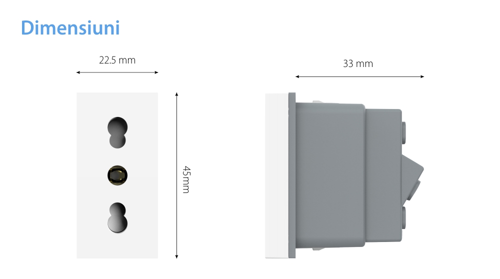 Modul priza simpla ingusta LIVOLO