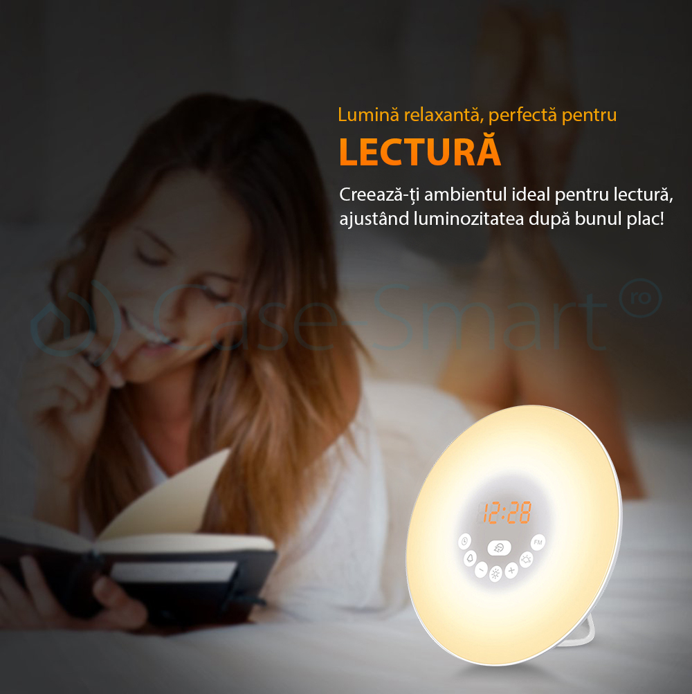 Lampa inteligenta cu alarma si radio FM RedSun – 6638D