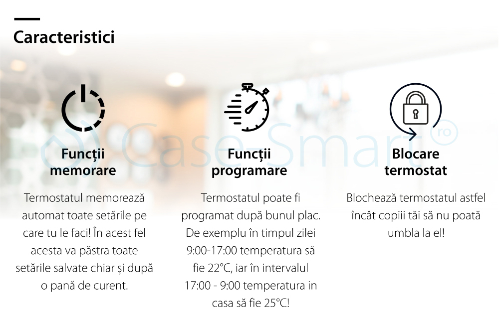 Termostat pentru incalzirea electrica in pardoseala Beok TGR87-EP, Anti-inghet, Setare interval de functionare