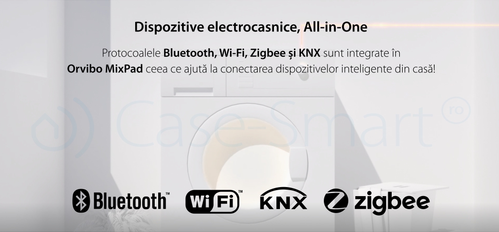 Panou multifunctional Smart Orvibo MixPad, Senzor temperatura, Senzor umiditate, Protocol Zigbee, Control lumini, Control rulouri exterioare, draperii, perdea, Control vocal, Control de pe telefonul mobil