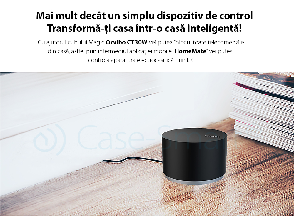 Cub Magic Orvibo CT30W, Wi-Fi + IR, Telecomanda universala, Programare interval de functionare, Control de pe telefonul mobil, Android/ iOS