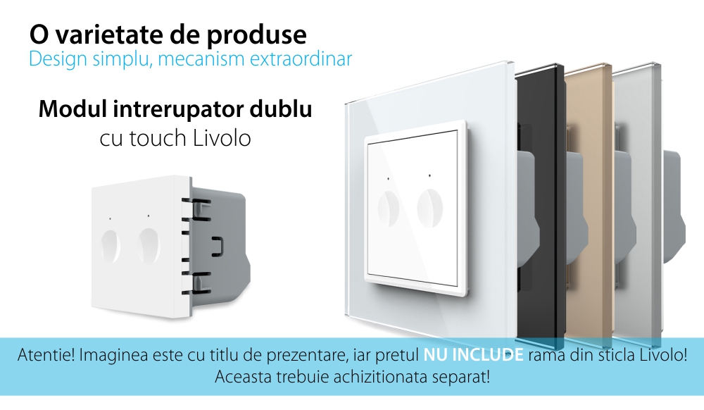 Modul Intrerupator Dublu cu Touch LIVOLO, Serie Noua