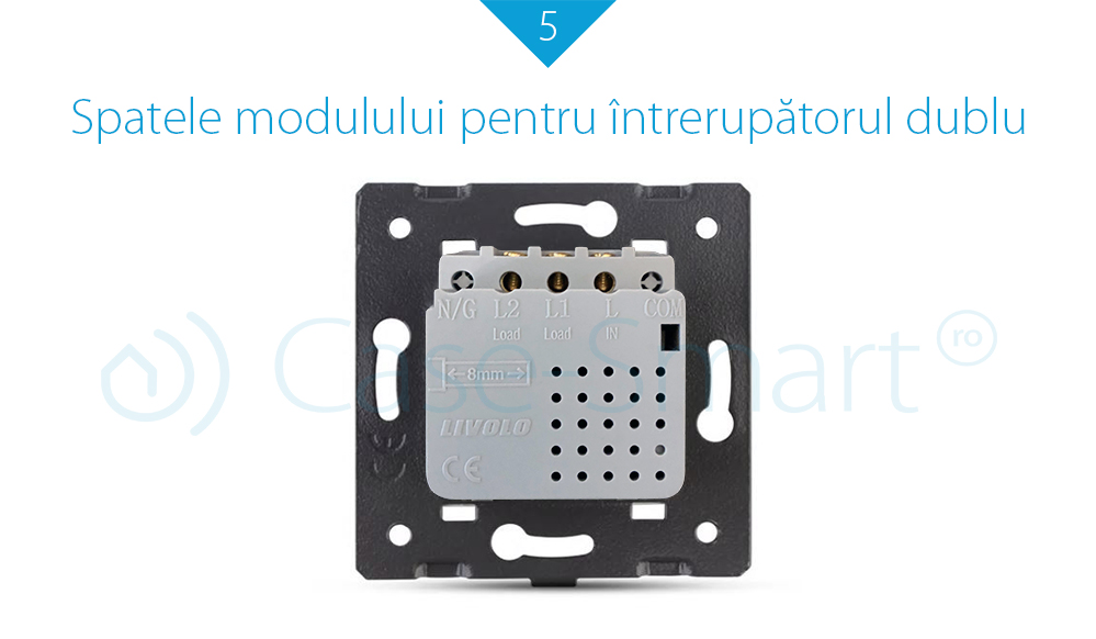 Modul intrerupator dublu wireless cu touch LIVOLO, Serie noua