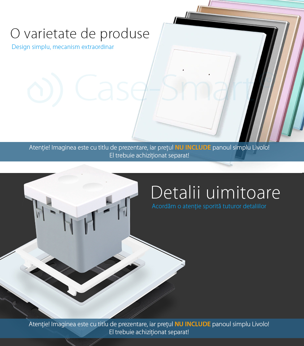 Modul intrerupator dublu wireless cu touch LIVOLO, Serie noua