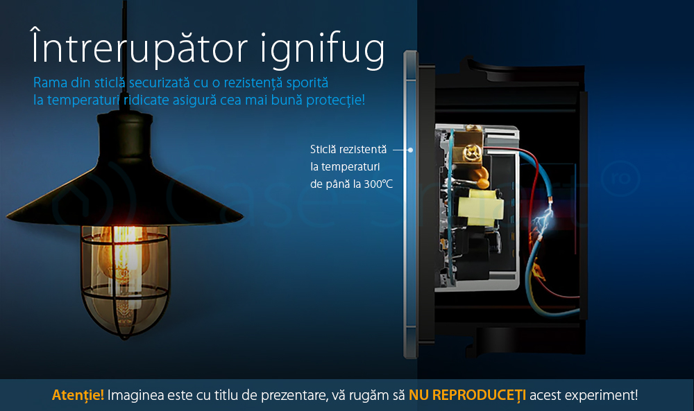 Intrerupator cap scara / cap cruce cu touch Livolo din sticla, Serie noua