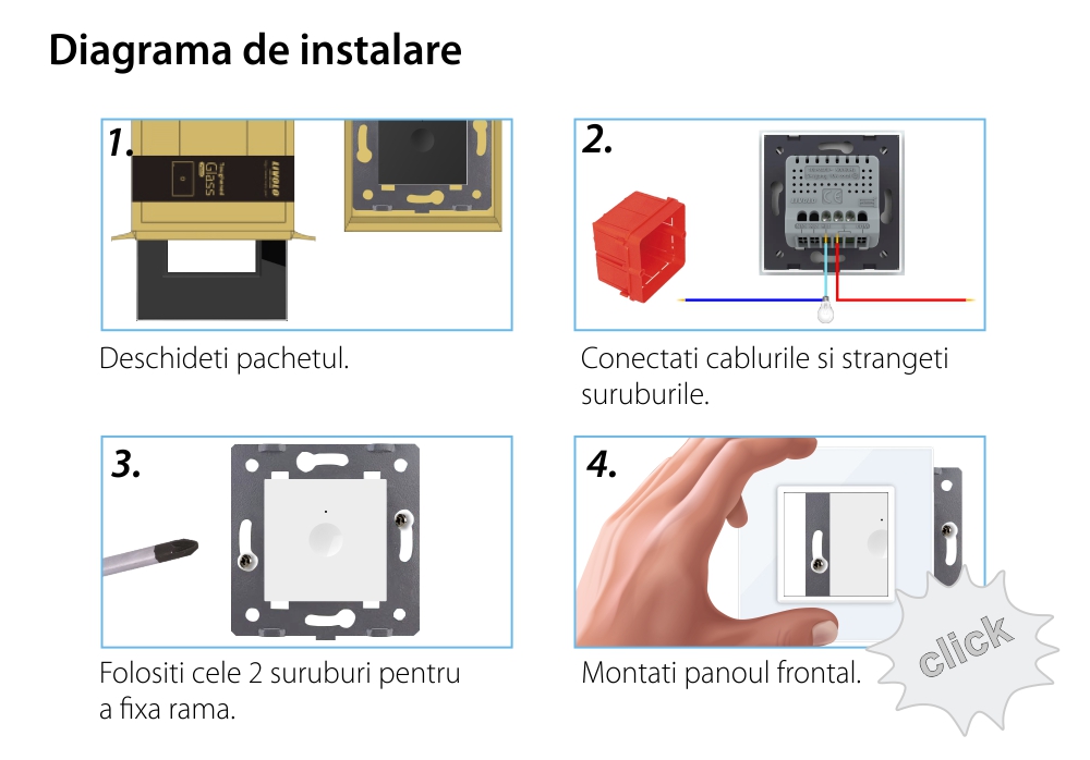 Modul intrerupator simplu cu touch LIVOLO, Serie noua