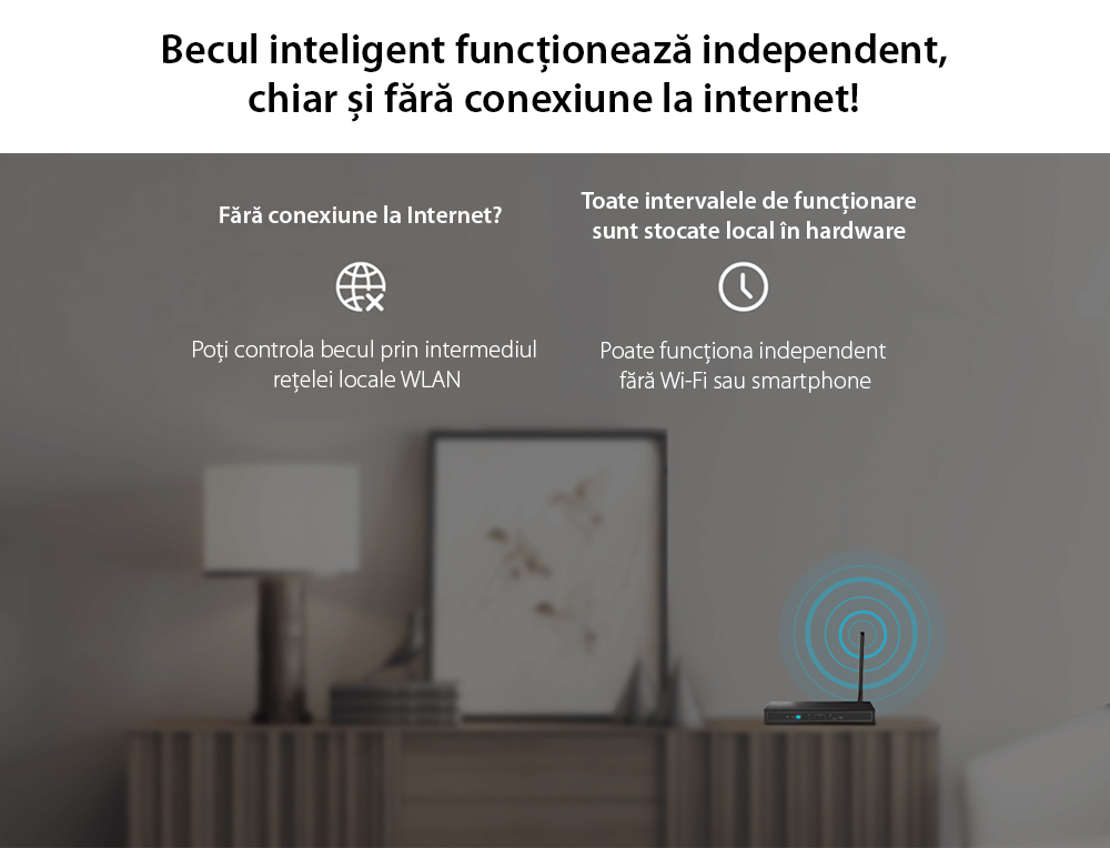 Bec inteligent LED Wireless Homeflow B-5009, E27, 5.5W (40W), 500lm, dimabil, filament, lumina calda, Control de pe telefonul mobil