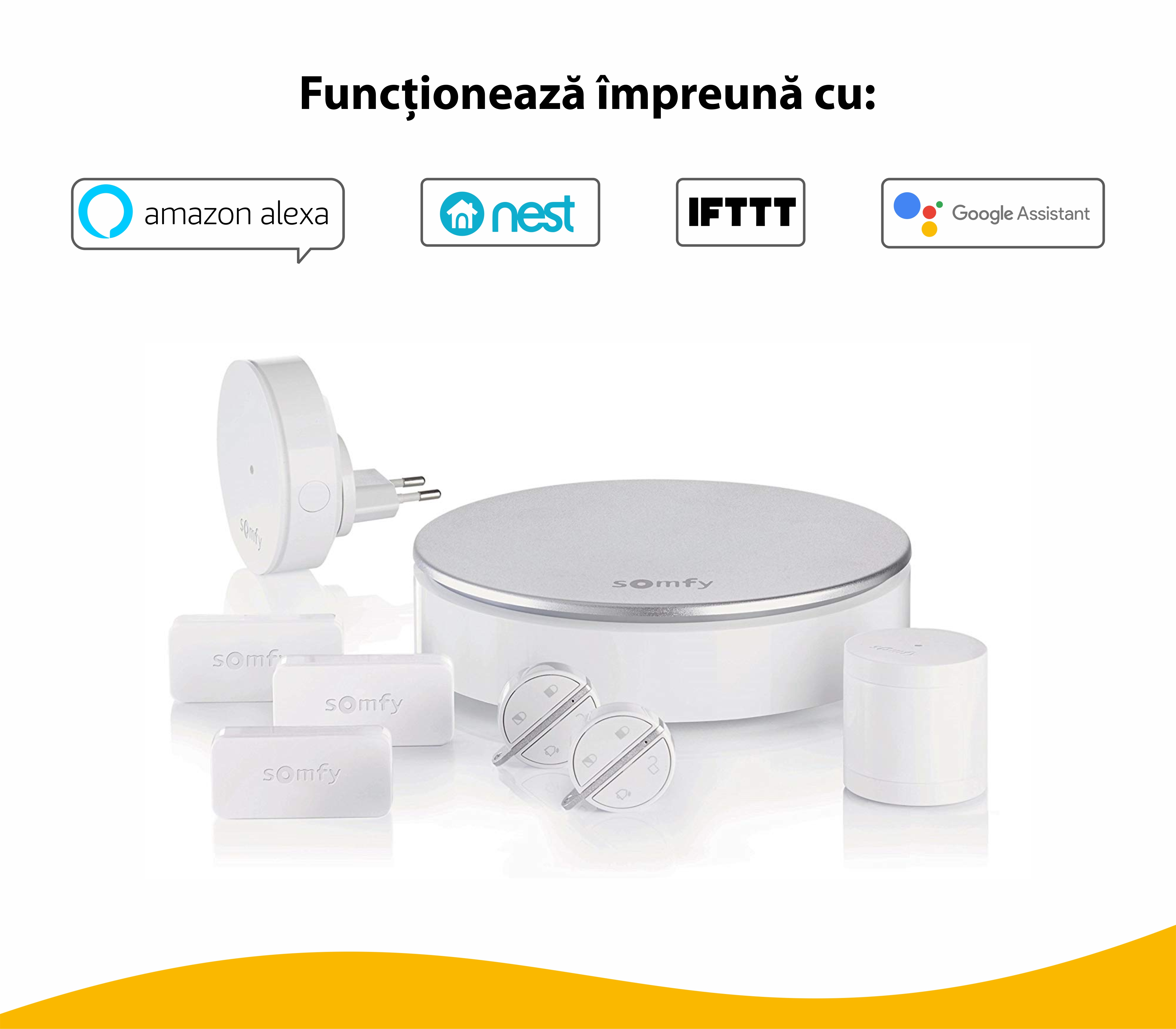 Pachet Somfy Home Alarm, Sirena de interior, Brelocuri si INTELLITAG™