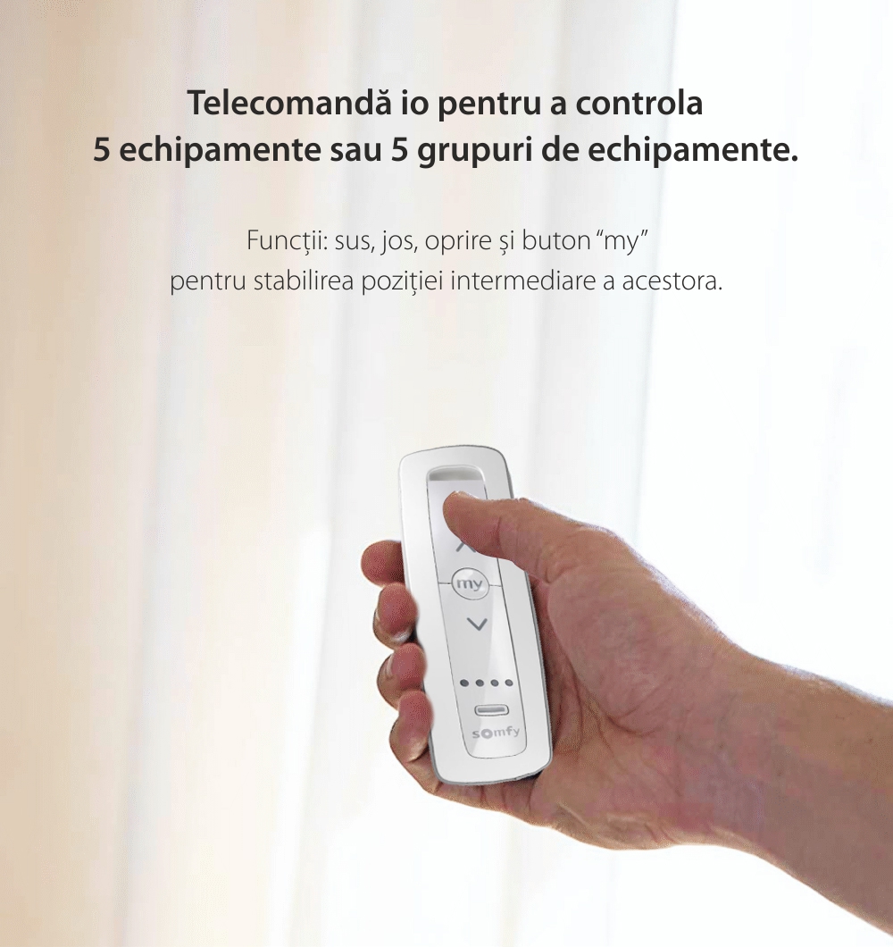 Telecomanda Situo 5 io Pure II EE, Buton rotativ, Functie auto / manual, Compatibil cu io-homecontrol