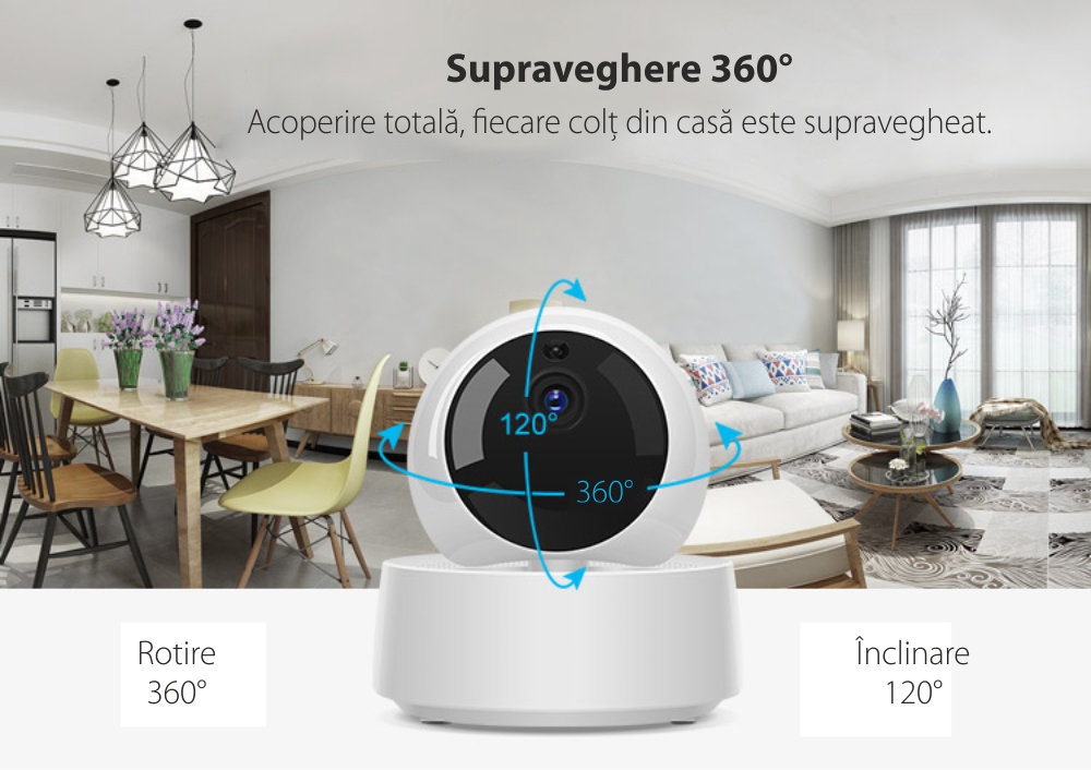 Camera de supraveghere SONOFF GK-200MP2-B, Wireless, Full HD, Comunicare bidirectionala, Night vision