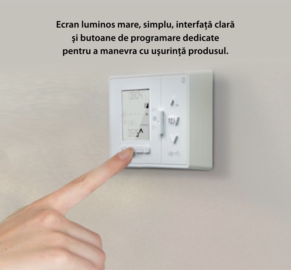 Ceas programabil Somfy Chronis IO, Alb, Smart, Wi-Fi, 5 Sloturi