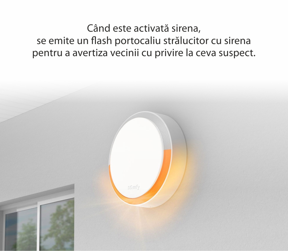 Sirena de exterior Somfy, 112 dB, Compatibil cu Somfy One, One+, Somfy Home Alarm