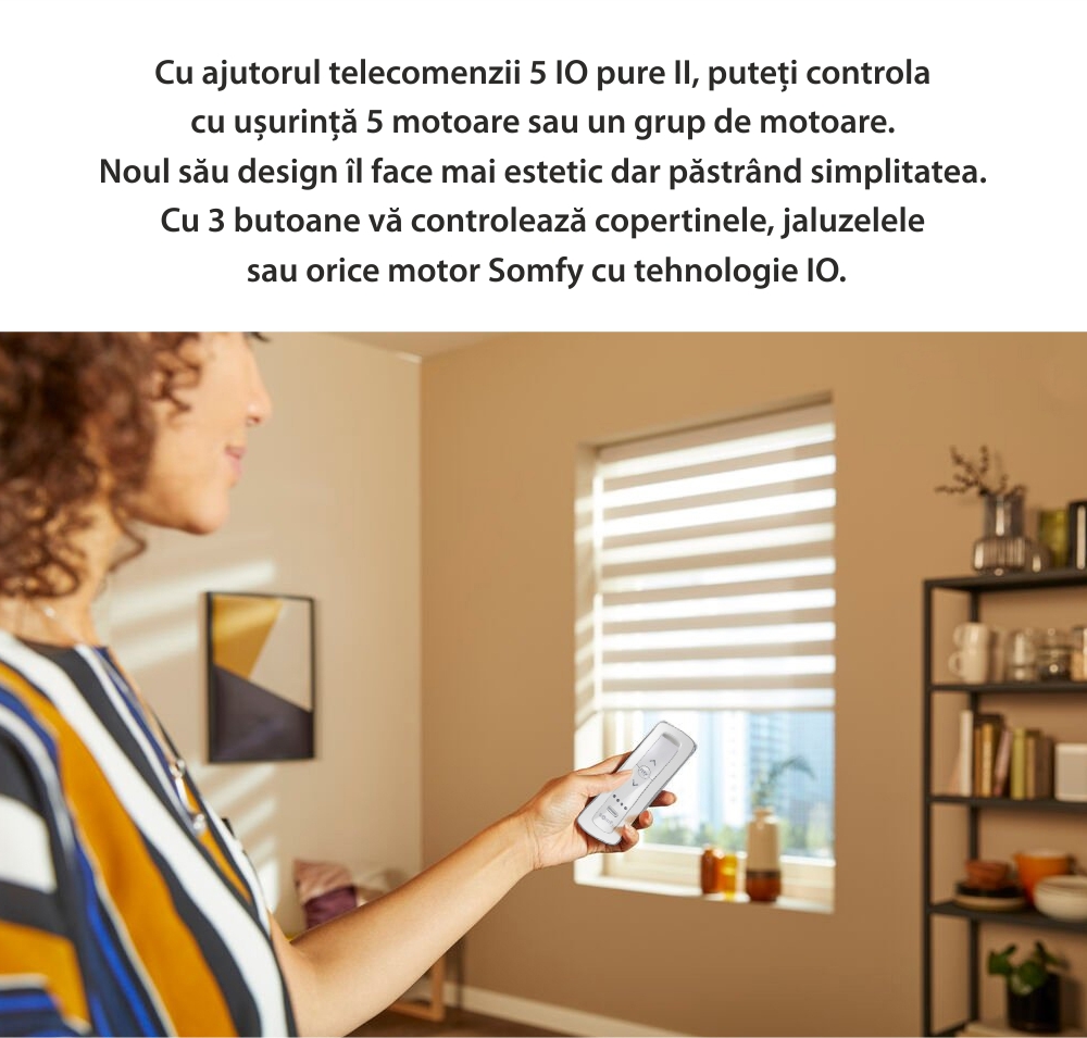 Telecomanda Situo 5 io Pure II EE, Buton rotativ, Functie auto / manual, Compatibil cu io-homecontrol