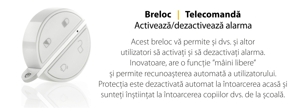 Telecomanda Somfy pentru alarma portchei, Compatibil cu Somfy One, One+, Somfy Home Alarm