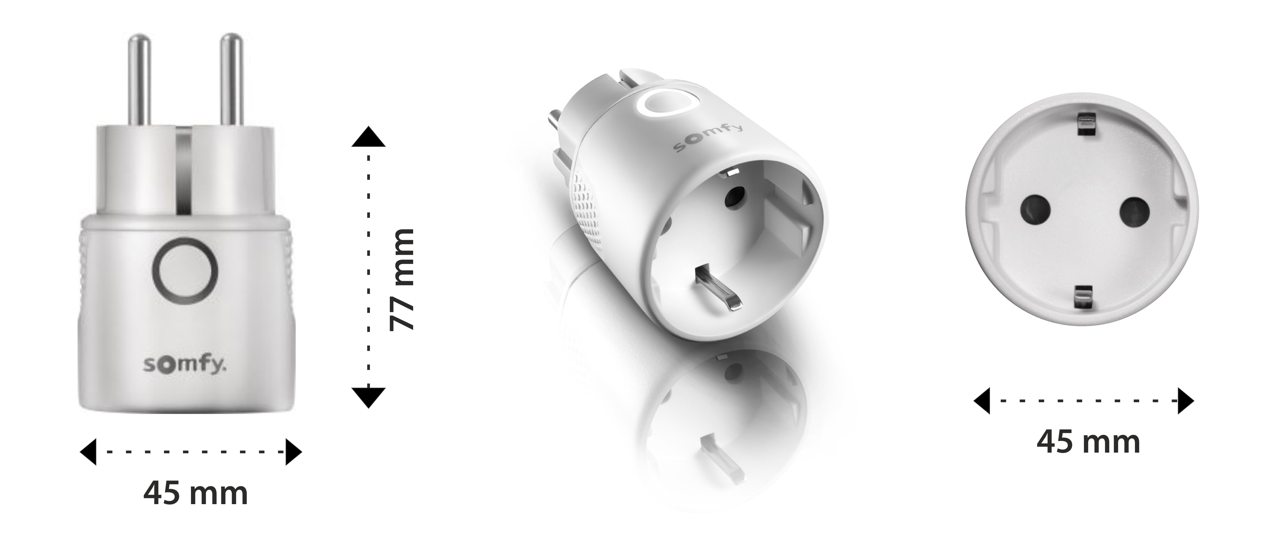 Priza inteligenta Somfy IO 230V, Plug & Play, Tip F, Compatibil cu TaHoma, Connexoon io, a Telecomenzilor  si Videointerfoanelor io-homecontrol