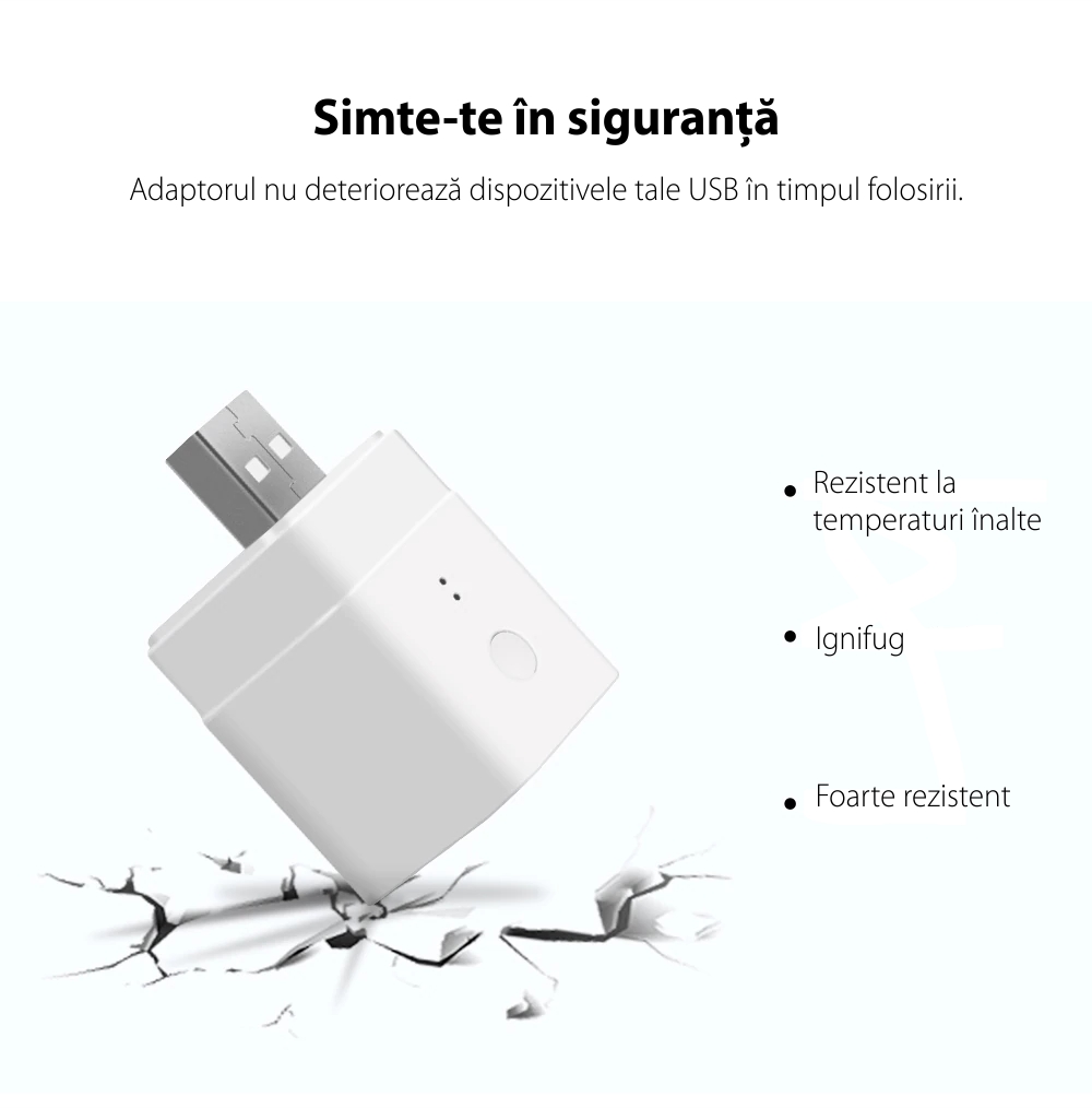 Adaptor USB Inteligent Sonoff, Micro, 5V, Wireless, Compatibil cu Google Home, Alexa & eWeLink