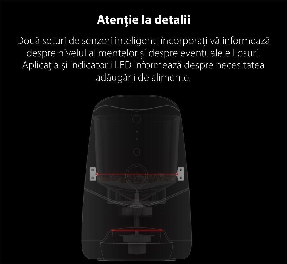 Dispenser smart pentru hrana animalelor de companie Petoneer Nutri Vision, 3.7 L, Camera, Control Vocal