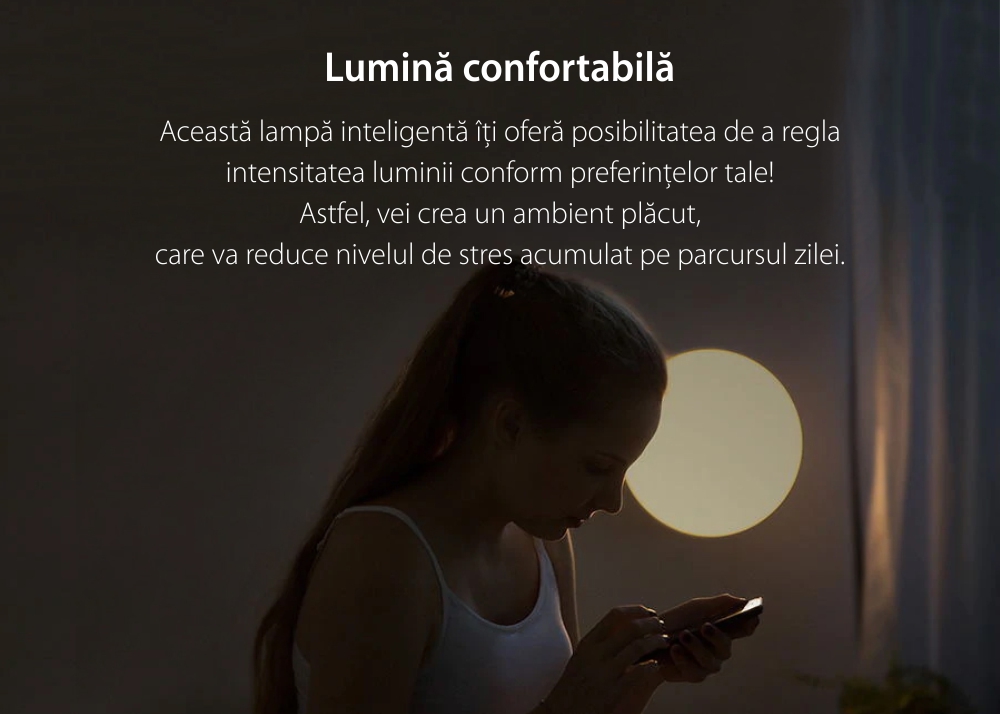 Lampa inteligenta LED pentru tavan, Yeelight YLXD12YL, Alb, Bluetooth, Wi-Fi, Comanda vocala, Rezistenta la praf IP60, Telecomanda inclusa