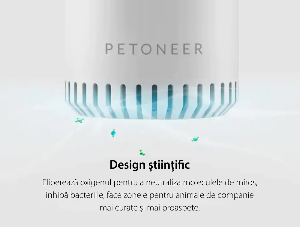 Purificator de aer pentru animale Petoneer Smart Odor, Detectare IR, Baterie 2200 mAh, Micro USB