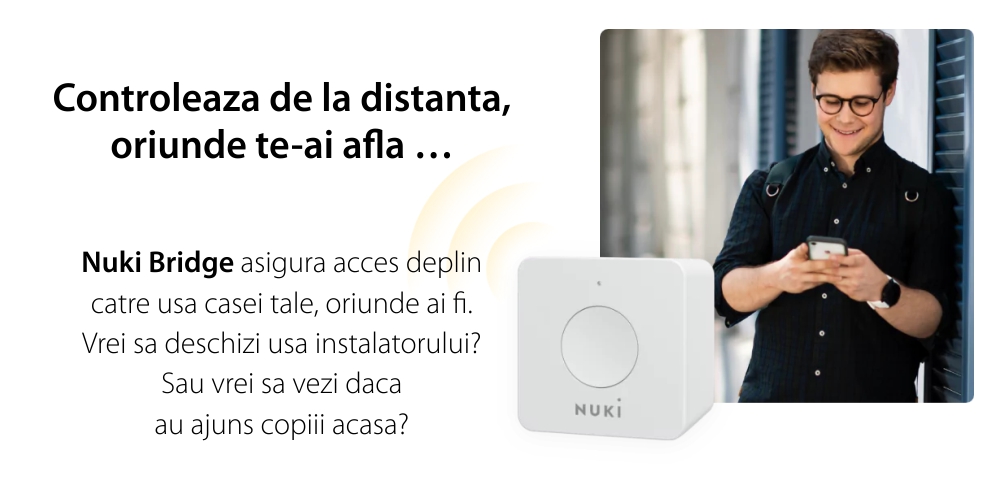 Adaptor Wi-Fi Nuki Bridge, Pentru Nuki Smart Lock 3.0, Control de la distanta, 220V