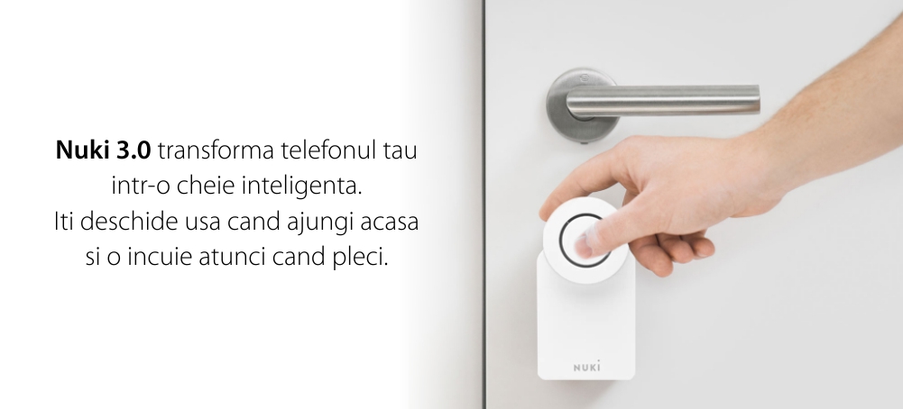 Incuietoare inteligenta Nuki Smart Lock 3.0, Wireless, Bluetooth 5.0, Control aplicatie, Raza detectie 10 m