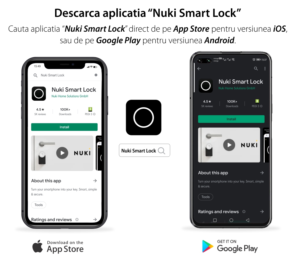 Incuietoare inteligenta Nuki Smart Lock 3.0, Wireless, Bluetooth 5.0, Control aplicatie, Raza detectie 10 m