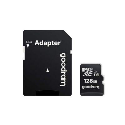 Card de memorie MicroSDXC + Adaptor SD, GOODRAM M1AA-1280R12, 128 GB, Memorie interna USH-I