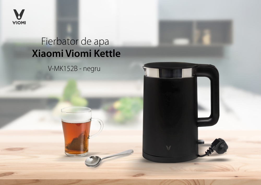 Fierbator de apa Viomi Kettle, Negru, Otel inoxidabil, Capacitate 1.5 L, Putere 1800 W – Resigilat