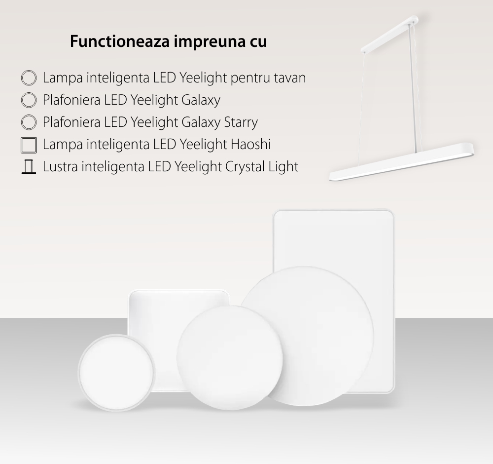 Comutator inteligent cu dimmer Yeelight YLKG07YL, Bluetooth 4.2