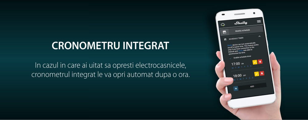 Releu inteligent pentru automatizari Shelly 1, Wi-Fi, Control aplicatie, Compatibil cu Amazon Alexa & Google Assistant