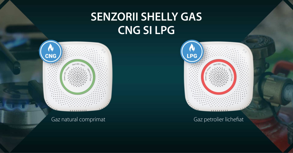 Senzor detector de gaz petrolier lichefiat Shelly Gas LPG, Wireless, Alarma 70 dB, Notificari aplicatie