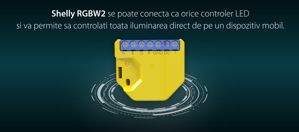 Pachet 2 relee inteligente pentru banda LED RGB Shelly RGBW2, Wi-Fi, 4 Canale, Control aplicatie