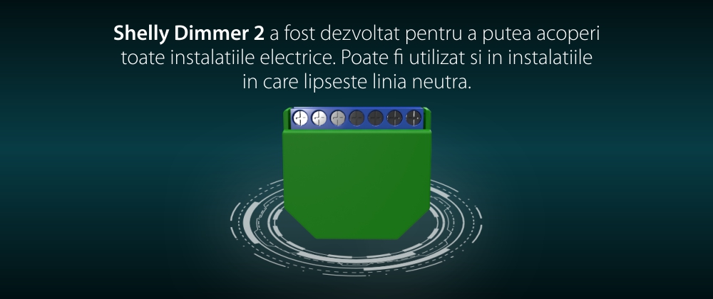 Releu inteligent pentru lumini Shelly Dimmer 2, Wi-Fi, 1 Canal, Compatibil cu Amazon Alexa si Google Assistant