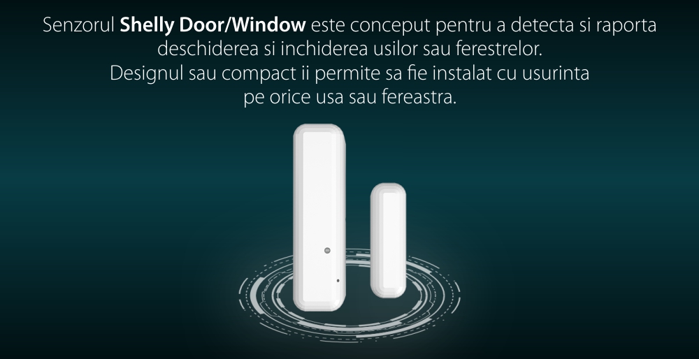 Senzor pentru usa / fereastra Shelly Door Window 2, Conectare Wi-Fi, Senzor lumina