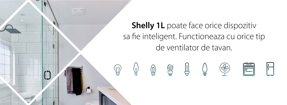 Releu inteligent pentru automatizari Shelly 1L, Wi-Fi, 20 W, Control aplicatie, Compatibil cu Amazon Alexa & Google Assistant