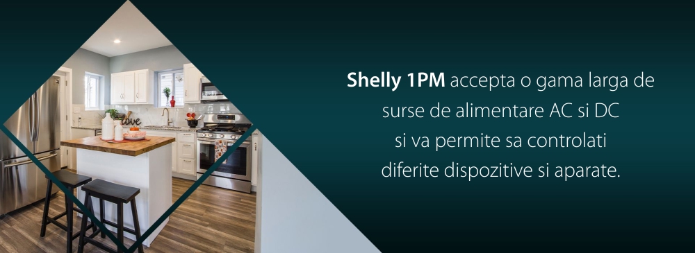 Releu inteligent pentru automatizari Shelly 1PM, Wi-Fi, 16 A, Control aplicatie, Compatibil cu Amazon Alexa & Google