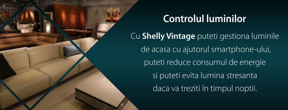 Bec inteligent Shelly Vintage A60, Dimmer, Wi-Fi, Control aplicatie, E27, 7W, 750 LM